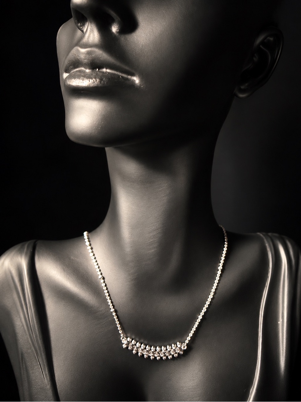 Silver Crystal Bar Necklace - Women Jewelry